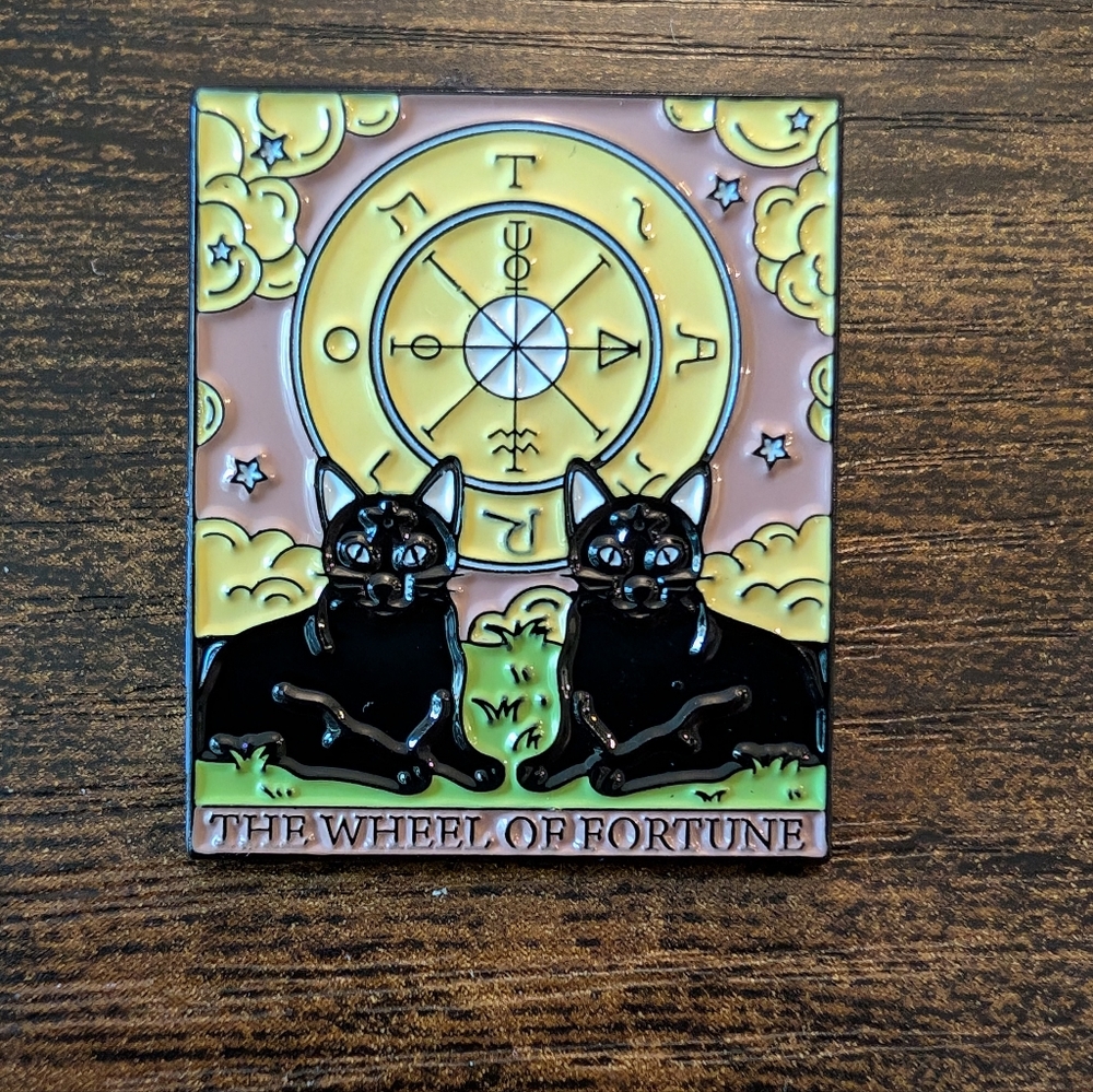 'Wheel of Fortune' Tarot Card Enamel Pin